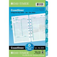 Day-Timer 2020 Daily Planner Refill, 5-1/2" x 8-1/2", Desk Size 4, One Page Per Day, Loose Leaf, Coastlines (13171)