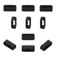 RuenTech Replacement Fastener Ring For Garmin Vivosmart HR/HR+ Bands(Pack of 10) Silicone Connector Security Loop for Vivosmart hr and Vivosmart hr plus(Black)