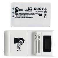Replacement for Logitech Harmony 880 Battery with Universal Charger (100/240V) - Replacement Logitech R-IG7 Universal Remote Battery (950mAh 3.7V Lithium-Ion)