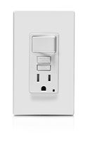 Leviton GFSW1-W Self-Test SmartlockPro Slim GFCI Combination Switch Tamper-Resistant Receptacle with LED Indicator, Wallplate Included, 20 Amp, White
