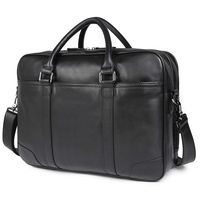 Polare Soft Real Leather Double Zipper Laptop Computer 16'' Briefcase Business Bag