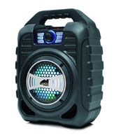 NAXA Electronics NDS-5000 Wireless Bluetooth Portable LED Party Speaker, Supports USB/MicroSD Memory Cards, Silver