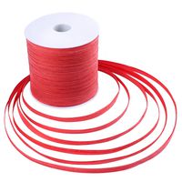 Whaline 229 Yards Raffia Paper Ribbon Craft Packing Paper Twine Raffia String for Valentines Festival Gifts, DIY Decoration and Weaving, 1/4 inch Width (Red)