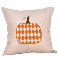 Indexshop Happy Fall Pumpkin Throw Pillow Cover Linen Decorative Pillowcase, Halloween Pattern Pillowcase Pillow Cover for Home Decor Pillowcases Thanksgiving Pillow Covers 18x18 Inches (G)