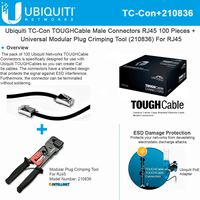 Ubiquiti TOUGHCable TC-Con RJ45 Male Connectors 100Piece +Crimping-Tool For RJ45