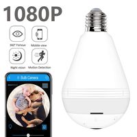 Light Bulb Security Camera WiFi,1080P Wireless Security Camera Bulb,2MP Fisheye 360° Panoramic Remote Light Cameras/Motion Detection/Night Light