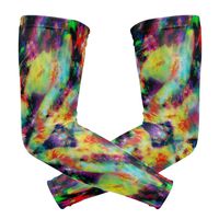 Fashion Sports Arm Supports Psychedelic Trippy Mushroom Painting Basketball Shooter Sleeves Sunscreen Cuff Stretched Fabric for Football, Volleyball, Baseball Protection, Youth & Adult Sizes(1 Pair)