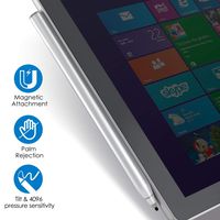 RENAISSER Stylus for Surface Pro/Go, Magnetic Attachment, 4096 Pressure Points, Palm Rejection, High-Efficiency Charge, Streamlined Shape, Surface Stylus Pen for Surface Pro/GO/Book, Raphael 5, Silver