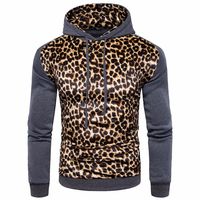 Hot Sale !Charberry Mens Leopard Print Color British Coat Jacket Hoodie Long Sleeve Outwear (US-XL/CN-L2, Gray)
