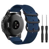 MoKo Band Compatible with Garmin Fenix 5S/Fenix 5S Plus Smart Watch, Fine Woven Nylon Adjustable Replacement Strap with Metal Buckle - Royal Blue