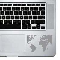 StickAny Palm Series Cropped World Map Sticker for MacBook Pro, Chromebook, and Laptops (Silver)