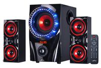 beFree Sound BFS-99X 2.1 Channel Surround Sound Bluetooth Speaker System, Red