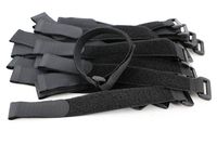 Elantek 50-PCS Hook and Loop Reusable Fastening Cable Tie Down Straps- 0.8" x 8"-Black