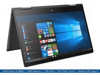 HP Envy x360 15.6" FHD MultiTouch Display Micro-edge 2-in-1 4-Core AMD Ryzen 5 2500U Up to 3.6Ghz, 8GB DDR4, 1TB HDD Radeon Vega, Windows 10 (Renewed)