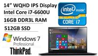 2016 Top-of-the-line 4th Gen Lenovo ThinkPad X1 Carbon 14" WQHD Business Laptop - Intel Core i7-6600U up to 3.4GHz, 16GB RAM, 512GB SSD, Fingerprint Reader, WLAN, Bluetooth, Windows 7/10 Pro