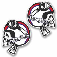 2 x 25cm/250mm Cafe Racer Vinyl Sticker Decal Laptop Car Travel Luggage Label Tag #9761
