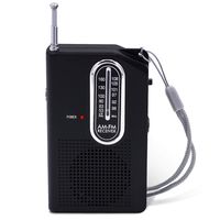 Portable AM/FM Radio, Transistor Radio, Battery Powered Pocket Radio with Built-in Speaker and Headphone Jack for Walking Hiking Camping