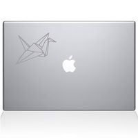 The Decal Guru Paper Crane Decal Vinyl Sticker, 13" MacBook Pro (2015 & Older Models), Silver (1427-MAC-13P-S)