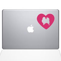 The Decal Guru Heart Pomeranian Decal Vinyl Sticker, 11" MacBook Air, Pink (1603-MAC-11A-BG)