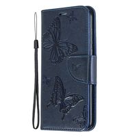 Huawei P Smart Case, Lomogo Leather Wallet Case with Kickstand Card Holder Shockproof Flip Case Cover for Huawei P Smart - LOBFE140190 Blue