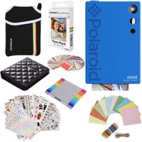 Polaroid Mint Instant Digital Camera (Blue) Gift Bundle + Paper (20 Sheets) + Deluxe Pouch + 9 Fun Sticker Sets + Twin Tip Markers + Photo Album + Hanging Frames + 100 Sticker Frame Set