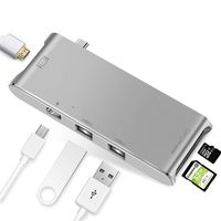 Vou tiger USB C Hub,Type-C Hub 6-in-1 Multi Ports Dongle for for MacBook Pro and More USB C Devices with with 4K HDMI, TF/SD Card Reader,Thunderbolt 3 Charging Port and USB 3.0 Port