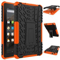WensLTD Clearance! Rubber Shockproof Hybrid Hard Case Cover Stand Holder For Kindle Fire HD7 2015 (Orange)