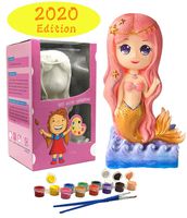 Yileqi Paint Your Own Mermaid Painting Kit, 2020 Upgraded Mermaid Toys (Non Ceramic & Non Fragile), Kids Arts and Crafts for Age 4 5 6 7 8 9 10 Years Old Girls, Party Supplies Birthday Easter Gift