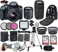Canon EOS Rebel T6 DSLR Camera Bundle with EF-S 18-55mm f/3.5-5.6 IS II Lens + Canon EF 75-300mm f/4-5.6 III Lens + Professional Complete Accessory Bundle (19 Items)