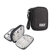BUBM USB Flash Drive Case Holder (8 - Capacity), Double Layer Storage Bag for USB Flash Drives/Thumb Drives/Pen Drives/Jump Drives and USB Cables, Black (No Accessories Included)