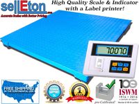 Selleton 5' X 5' Floor Scale with Label Printer Indicator for Warehouse 5,000 Lbs X 1 Lb