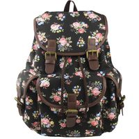 Imiflow Backpack for School Girls College Schoolbags Casual Laptop Purses Book Bags (63 Black-2)