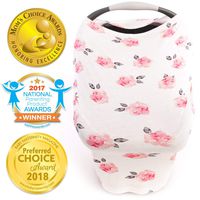 Stretchy Car Seat Covers for Babies, Nursing Cover for Breastfeeding, Nursing Scarf Carseat Canopy Breastfeeding Cover - Breast Feeding Cover ups or Girls During Summer or Winter - Peony - Floral