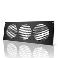 AC Infinity Black Ventilation Grille 18", for PC Computer AV Electronic Cabinets, Also mounts Three 120mm Fans