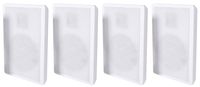 4 Rockville RockSlim White Home Theater 5.25" 240w Easy Wall Mount Slim Speakers