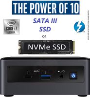 Intel NUC NUC10i7FNH1 Mini PC/HTPC, Six-Core i7- Up to 4.7GHz, 64GB DDR4-2666 RAM WiFi, BT 5.0 Thunderbolt 3, 4K Support, Triple Monitor Capable (64GB RAM + 500GB Premiere NVMe M.2 SSD)