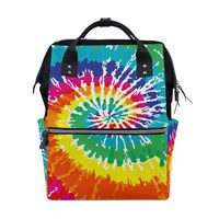 ALIREA Tie Dye Diaper Bag Backpack, Large Capacity Muti-Function Travel Backpack