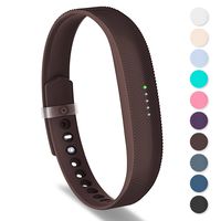 Greeninsync Compatible with Fitbit Accessories Band Flex 2, Adjustable Fitbit Flex 2 Comfortable Silicone Accessories Silicon Replacement Wristbands W/Fastener Clasp Strap for Flex 2 Large Brown