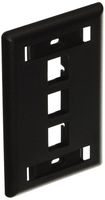 Hubbell IFP13BK Flush Phone/Data/Multimedia Wall Plate, 1 Gang, 3 Port, Black (Pack of 25)