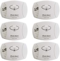 First Alert CO605 Plug-in Carbon Monoxide Detector with Battery Backup - 6 Pack