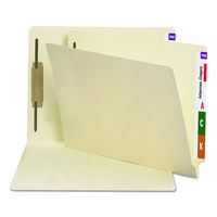 Smead Heavyweight End Tab Fastener File Folder, Shelf-Master Reinforced Straight-Cut Tab, 1 Fastener, Letter Size, Manila, 50 per Box (34210)
