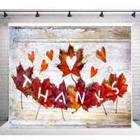Thanksgiving Day Photography Background 7x5ft Vinyl Photo Backdrop Texture Wood Floor with Red Maple Tree Leaves Studio Background Cloth