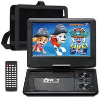 DR. J 11.5" Portable DVD Player with HD 9.5" Swivel Screen, Rechargeable Battery with Wall Charger, Car Charger and AV Cable, Sync TV Projector Function, Support USB Flash Drive SD Card, Region Free