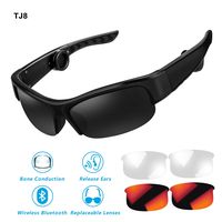 Bone Conduction Headphones Sunglasses,TJ8 Bone-Conducting Wireless Bluetooth Headset polarized Glasses with Mic for Drivers,Outdoor Activities