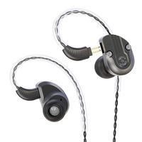 RevoNext NEX202 in Ear Monitor,Dual Driver 1DD+1BA Aluminum Alloy Shell Wired Earbuds with 0.78mm 2Pins 3.5mm Plug Upgraded Detachable Cables(no mic, Black)