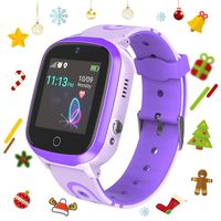 Karaforna Kids Smart Watch with GPS Tracker -Children GPS/LBS Smartwatch Phone Touch Screen with SOS Waterproof with Tow-Way Call Voice Chat Game Alarm Clock for Boys Girls Birthday (Purple)