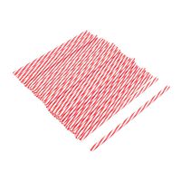 uxcell PP Diagonal Stripe Pattern Home Party Disposable Drinking Water Straw 50 Pcs Red