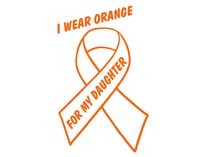 Diamond Graphics I Wear Orange for My Daughter - Leukemia (4" x 6") Orange Die Cut Decal Bumper Sticker for Windows, Cars, Trucks, Laptops, Etc.