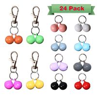 RYPET Cat Collar Bells (24 Pack), Strongest & Loudest Dog Collar Bells, Bell Training Charm Pendants for Pet Cat Dog Necklace Collar