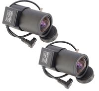 Evertech 2 Pcs 2.8-12mm Manual Zoom Varifocal Adjustable Wide Angle Auto Iris CCTV Lens for Box Security Cameras